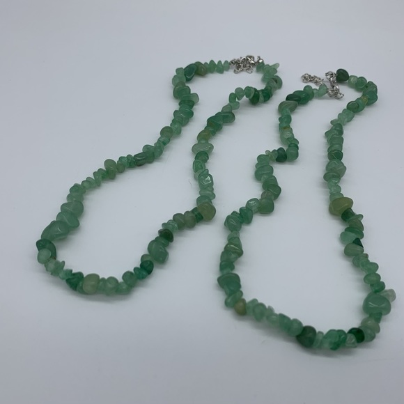 2Piece Green Aventurine Natural Stone Necklace - Picture 6 of 8